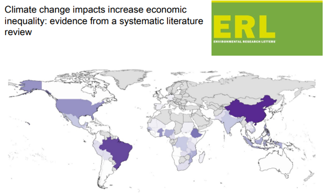 Climate change impacts increase economic inequality: evidence from a systematic literature review