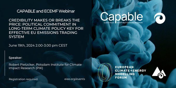 Webinar: Credibility makes or breaks the price: political commitment in long-term climate policy key for effective EU emissions trading system